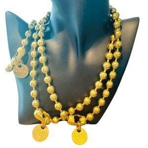Twisted Gold Beaded Necklace Set by Twisted-silver